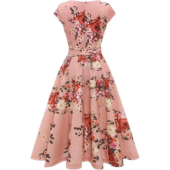 Dresstells Women's Blush Modest Vintage Cocktail Party Formal Wedding Dresses - Picture 4 of 4